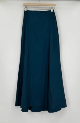 Falda Larga Tadashi Mujer Azul Satinado Tafetán Trompeta Acampanada Talla 26 Foto 1 de 4