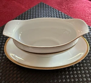 De colección Noritake Nippon - El barco de la salsa de Creta con borde dorado bajo placa - Imagen 1 de 7