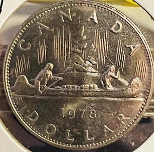 1978 Canadian $1.00 Nickel Dollar Voyageur Nice Circulated. - Bild 1 von 4