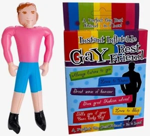 INFLATABLE GAY BEST FRIEND  Blow Up Doll - Pride LGBT Inflate Gift Man in a Box! - Picture 1 of 8