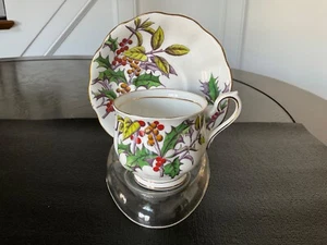 Royal Albert Flowers Of The Month Holly Tea Cup Saucer - Picture 1 of 4