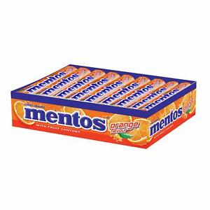 Mentos Orange Flavor Chewy Candy Stick Pack Breath Mints Pack Of 18