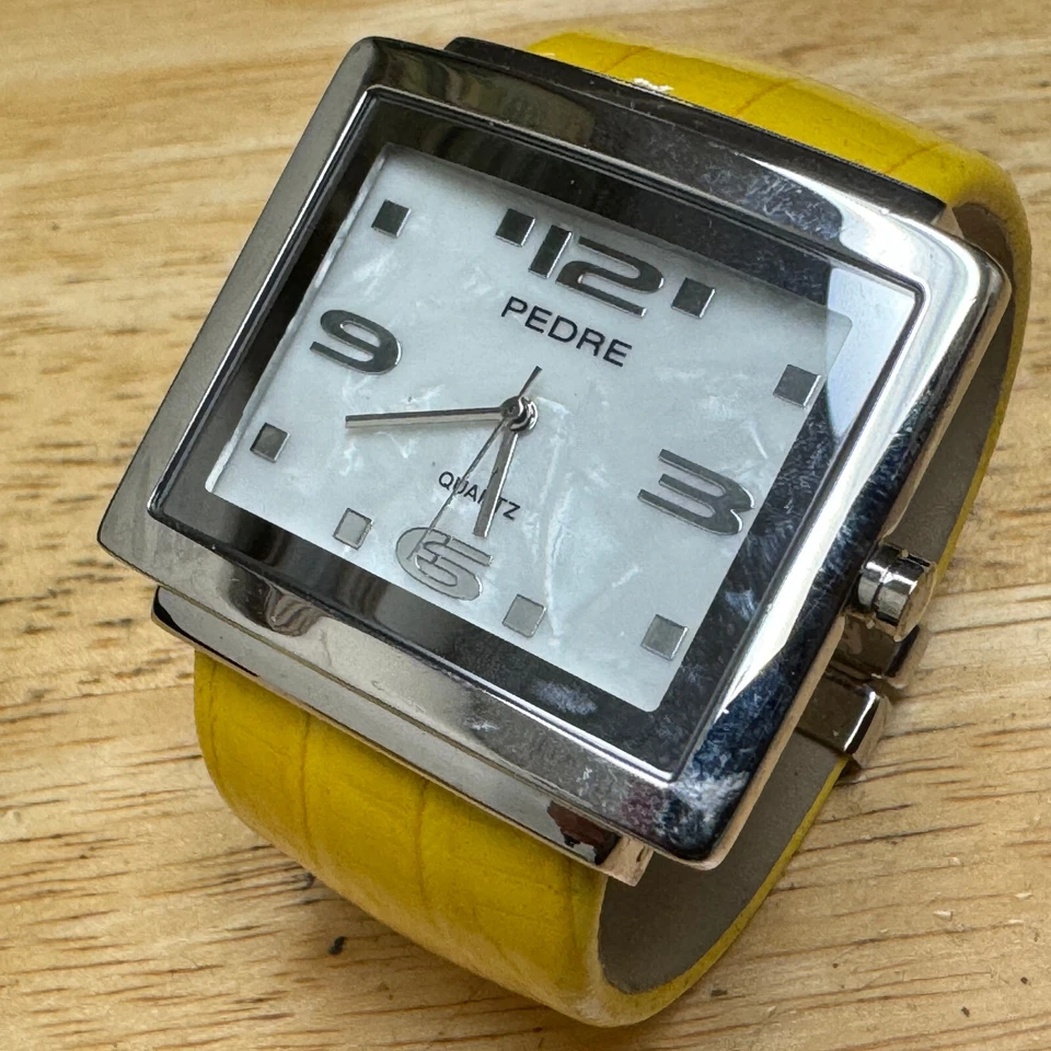 Reloj de Cuarzo Pedre Mujer Plateado MOP Rectángulo Japón Movt Brazalete Batería Nueva Foto 1 de 4