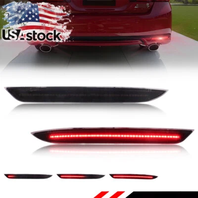 Luces LED de señal de freno trasero reflector de parachoques trasero ahumado para Honda Accord 16-17 Foto 1 de 4