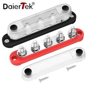 12V Power Distribution Block 5 x 5/16" (M8) Terminal Studs 12V Bus Bar Max 300V - Picture 1 of 6
