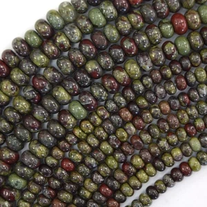 Cuentas espaciadoras rondelle de jaspe sangre de dragón natural de 4x6 mm para hacer joyas hágalo usted mismo - Imagen 1 de 7