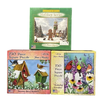 Lote 3 Rompecabezas 100 y 250 Piezas Alan Giana Jane Maday Birds Vacaciones NUEVO Sellado Foto 1 de 4