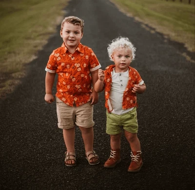 My brother John Walter Old timer burnt orange pumpkin boys button up Australian - Image 1 of 4