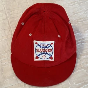 Vintage Kids LITTLE SLUGGER Baseball RED Cap Hat Cotton 1990’s - Picture 1 of 9