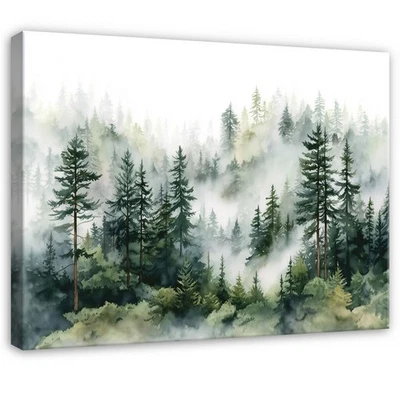 Leinwand Bilder Wald Grün Natur Modern Wandbilder Groß Leinwandbild Wanddeko 71 - Bild 1 von 4
