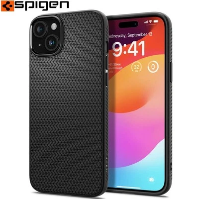 Handyhülle für iPhone 15 Spigen Case Cover Etui Futeral Hülle Tasche Schwarz