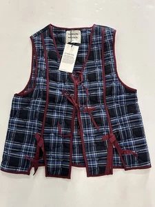 Damson Madder Alive Schleife Weste Marine Größe 16 Neu mit Etikett - Bild 1 von 6