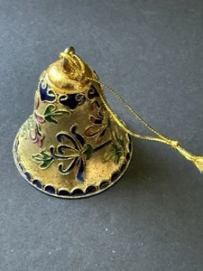 Vintage Cloisonné Bell Enamel Floral Asian Handcrafted Whimsy Fairycore Ornament - Picture 1 of 4