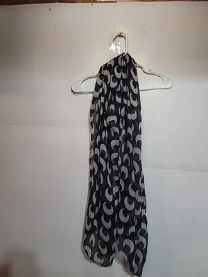 Bufanda Mujer Blanco y Negro Largo Rectángulo Patrón Geométrico 100 Poliéster. Foto 1 de 4