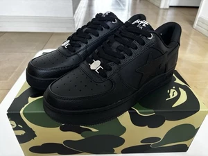 authentic a bathing ape bape bape sta black US 9 Mens new sneakers bapesta - Picture 1 of 14