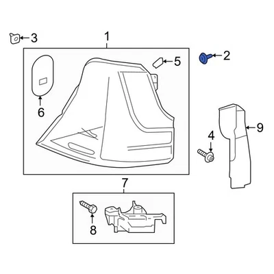 For Lexus LX570 2008-2021 Lexus 8149628010 Tail Light Clip Foto 1 de 4