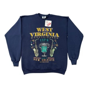 Vintage 90s West Virginia Mountaineers Sugar Bowl Crewneck Sweatshirt Mens Large - Picture 1 of 10