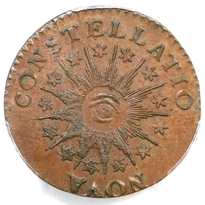 1785 C 3-B R-2 PCGS MS 65 BN Rayos puntiagudos Nova Constellatio Colonial Cobre Foto 1 de 4