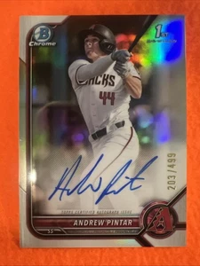 ANDREW PINTAR 2022 BOWMAN CHROME 1ST BOWMAN REFRACTOR AUTO /499 #CDA-AP DBACKS - Picture 1 of 2