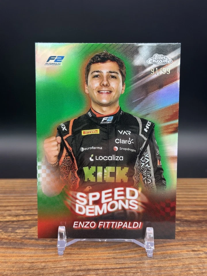 2024 Topps Chrome Formula 1 F1 SD-23 - SPEED DEMONS GREEN /99 Enzo Fittipaldi F2 - Image 1 of 2