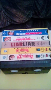 Jim Carrey Movie LOT VHS Ace Ventura Truman Show Bruce Almighty Liar Liar Batman - Picture 1 of 4