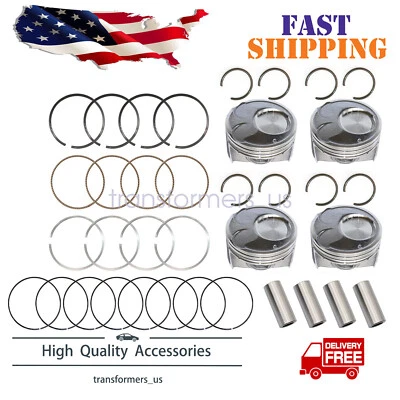 4X Piston & Rings kit FITS Kia Soul Forte Forte5 Forte Koup 2.0L 2014-2018 - Image 1 of 4