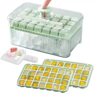 Mini Eiswürfelschalen für Gefrierschrank, Eiswürfelform mit Deckel und Eimer, 2er Pack 56 Stück S - Bild 1 von 12