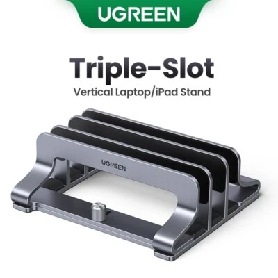 UGREEN Vertical Laptop Stand Holder Triple-Shot Aluminum Foldable For Macbook - Image 1 of 4