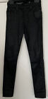 AG Adriano Goldschmied Farrah Black Jeans Leatherette Coated High Rise Size 25