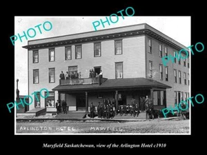 ANTIGUA FOTO HISTÓRICA 8x6 DE MARYFIELD SASKATCHEWAN EL HOTEL ARLINGTON c1910 - Imagen 1 de 1