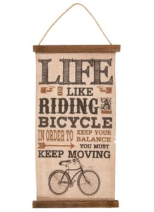 Wandkarte LIFE IS LIKE RIDING A BICYCLE 49cm Clayre & Eef - Bild 1 von 1
