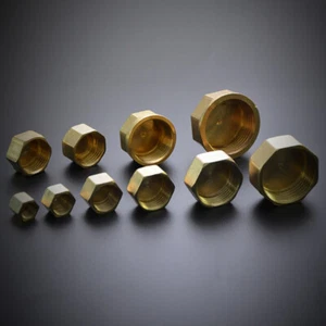 Brass Female Blanking Cap Stop End - Bsp 1/8" 1/4" 3/8" 1/2" 3/4" 1" Pipe Parts - Picture 1 of 15
