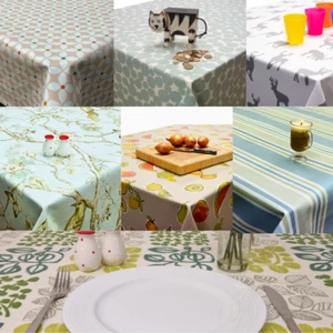 Oilcloth Tablecloth PVC Fabric WIPE CLEAN All Designs Rectangular Round Circle - Picture 1 of 47