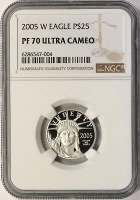 2005-W $25 Platinum Eagle Statue of Liberty NGC PF70 Ultra Cameo - Image 1 of 4
