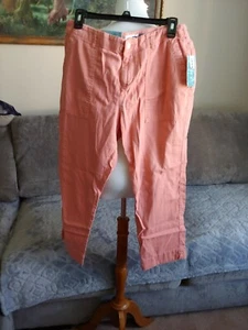 NWT Old Navy Women's Straight Six Cropped Mid-rise Stretch Dusty Coral Pants - Bild 1 von 4