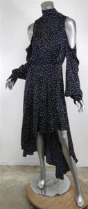 MAGDA BUTRYM *Rennes* marineblau Seide Tupfen Ausschnitt offener Rücken Kleid FR36 US4 NEU - Bild 1 von 4