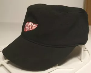 Old Time Hockey Red Wings Military Corps Flat Hat Black "One Size Fits All" RARE - Picture 1 of 6