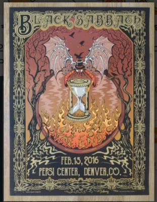 BLACK SABBATH DENVER 2016 ORIGINAL SILKSCREEN CONCERT POSTER CO DUBOIS OZZY - Image 1 of 2