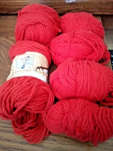 Lot 6 Skeins The Original Lily Sugar 'N Cream COTTON Yarn 4 ply RED #95 5.3 oz  - Picture 1 of 4