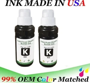 VC 2 pack of Black Ink Bottle (non-OEM) 522 for ET-2720 ET-2800 ET-2850 ET-4800 - Picture 1 of 2