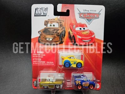 DISNEY PIXAR CARS MINI RACERS TEX DINOCO CRUZ FABULOUS MCQUEEN 2024 3 PACK $15+ - Image 1 of 2