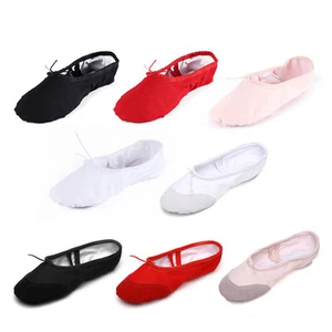 Women Adult Split suede Sole Ballet Dance Shoes Pointe Slippers Size 22-45 - Picture 1 of 20