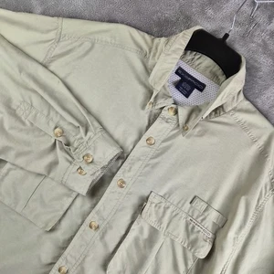 Exofficio Shirt Mens XXL Beige Green Vented Outdoor Hiking Camping Travel Safari - Picture 1 of 11