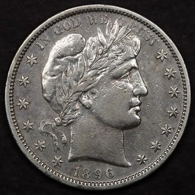 1896-S 50c Barber Half Dollar - AU Cleaned - Image 1 of 2