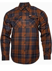 Dixxon Flannel Boroughs Herren LARGE TALL kariert braun marineblau NYC Hemd LT - Bild 1 von 4