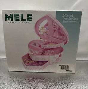 Vintage rosa herzförmige Mele & Co Schmuckschatulle mit wirbelnder Ballerina & Musik - Bild 1 von 6