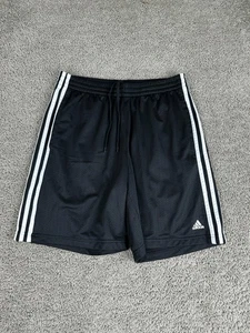 Adidas pantaloncino uomo medio nero bianco 3 righe atletico coulisse logo calcio - Foto 1 di 12