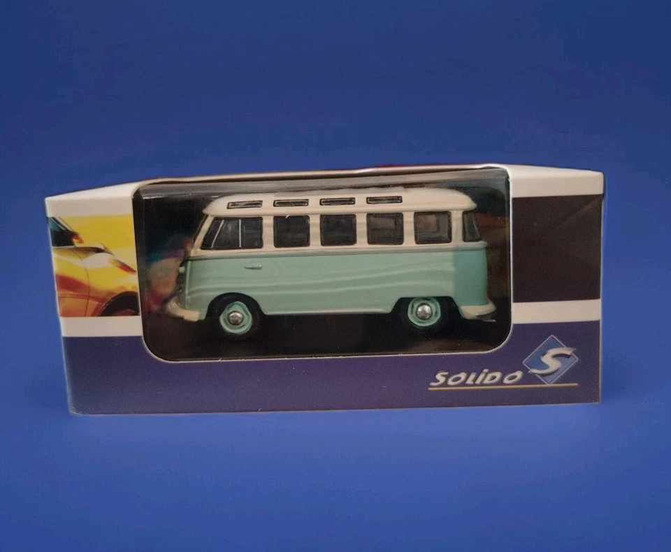 SOLIDO -VOLKSWAGEN NEW TYPE 2 -Modellino Auto Metallo Bianco/Azzurro 1:64 - Immagine 1 di 4