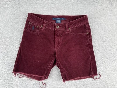 Polo Sport Ralph Lauren 短裤女式 2 红色切断灯芯绒棉混纺 27x6 — 第 1/4 张图片
