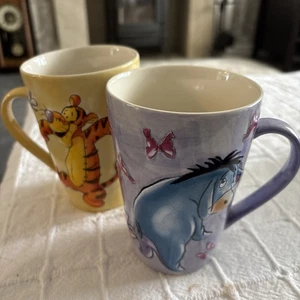 A PAIR OF DISNEY STORE TIGGER & EYORE COLLECTABLE MUGS Winnie the Pooh 3D - Picture 1 of 6